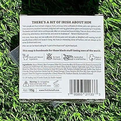 The Black Stuff Pine Tar Soap – Premium Mens Bar Soap with Organic Ingredients & Essential Oils, Handmade Cold Process Body Soap for Men, Moisturizing & Cleansing Natural Bath Soap