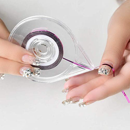 60 Colors Nail Striping Tape Lines with 2 Dispensers & Free Roller - MYUBWTF Nail Art Decoration Stickers DIY Nail Tips