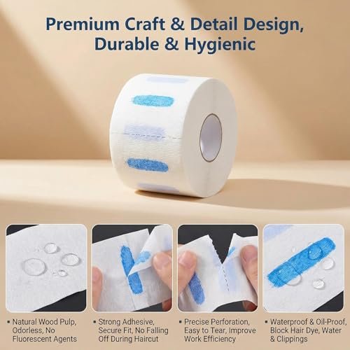 Disposable Barber Neck Strips - 2 Rolls Stretchy Neck Band Paper for Hair Salons & Home Use - görsel 8