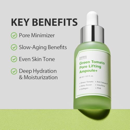 SUNGBOON EDITOR Green Tomato Pore Lifting Ampoule – Pore Minimizer Serum with Niacinamide & Green Tomato Extract for Hydrating & Firming Care, Sensitive Skin Friendly Korean Skincare (1.01 fl oz) - görsel 10