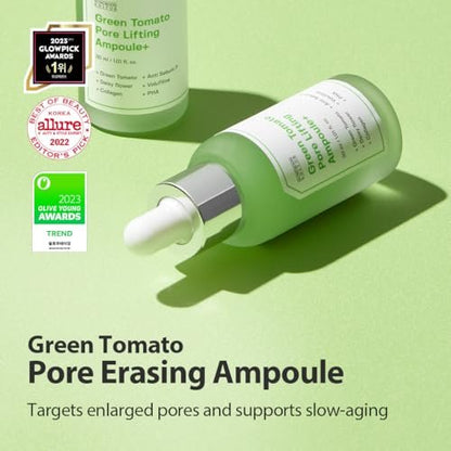 SUNGBOON EDITOR Green Tomato Pore Lifting Ampoule – Pore Minimizer Serum with Niacinamide & Green Tomato Extract for Hydrating & Firming Care, Sensitive Skin Friendly Korean Skincare (1.01 fl oz)