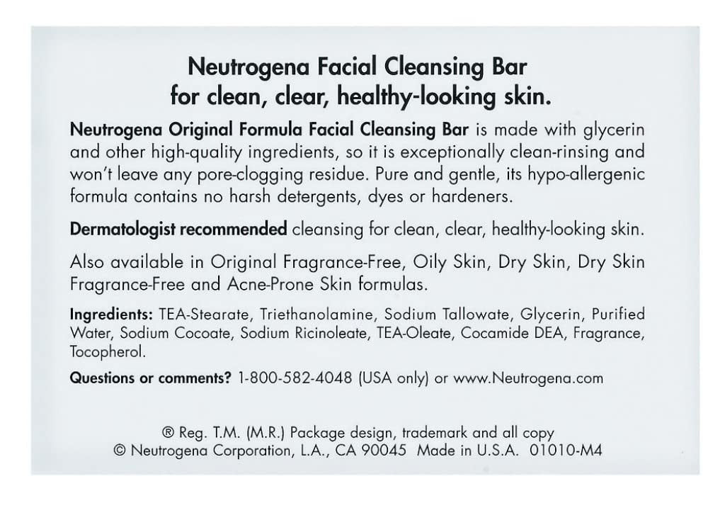 Neutrogena Original Bar Soap, 3.5 oz (6 Pack) – Glycerin-Rich Facial & Body Cleanser Avelisse