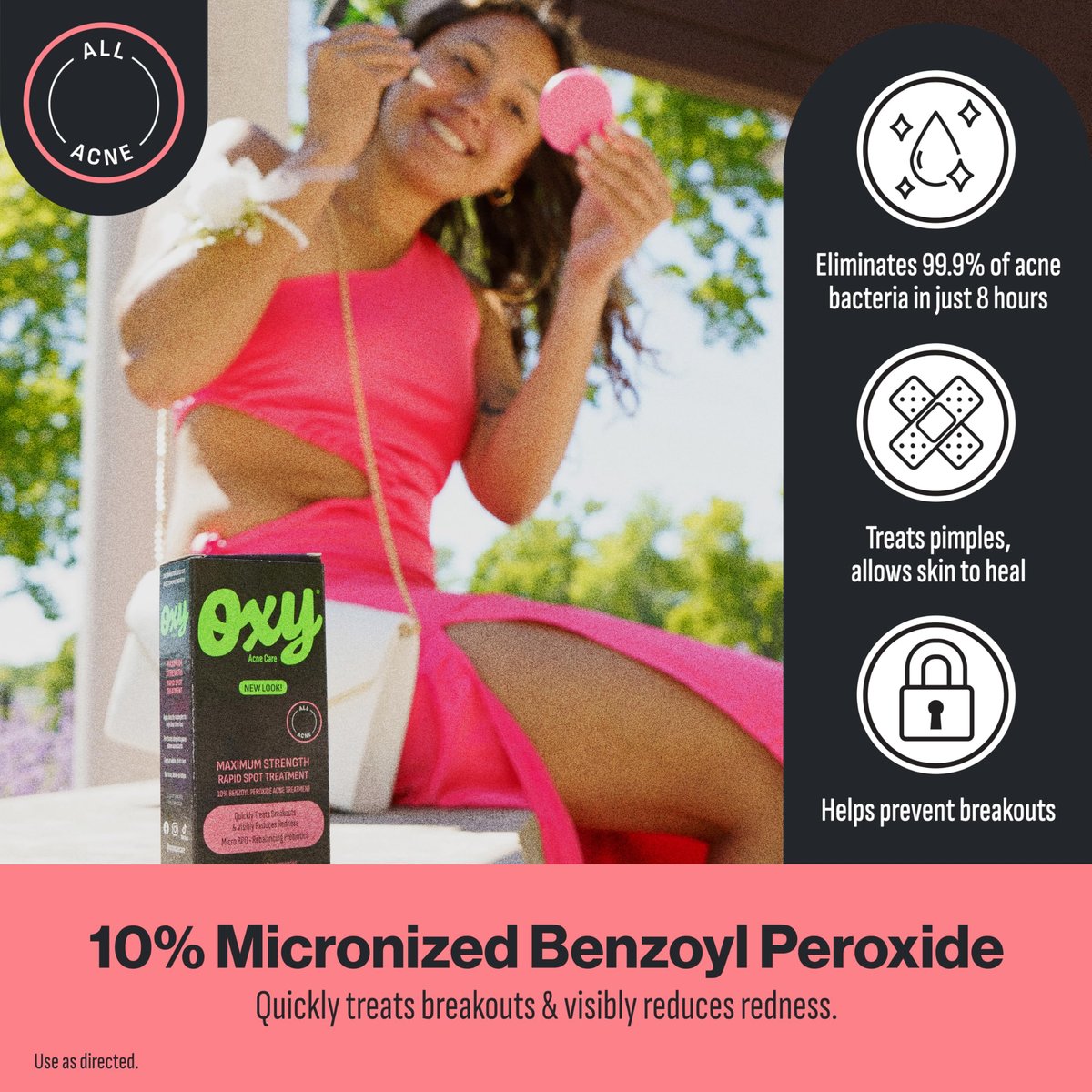 Oxy Rapid Acne Spot Treatment - Maximum Strength 10% Benzoyl Peroxide Acne Cream for Face & Body, 1 oz - görsel 3