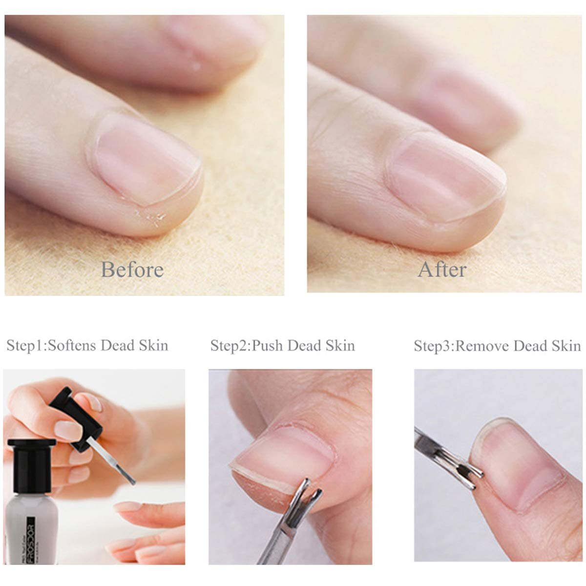 6-Piece Stainless Steel Cuticle Pusher Set - Professional Manicure & Pedicure Tools for Fingernails and Toenails - görsel 10