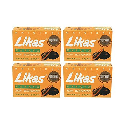 Likas Original Papaya Soap (Set of 4) – Natural Skin Brightening & Exfoliating Bar Avelisse