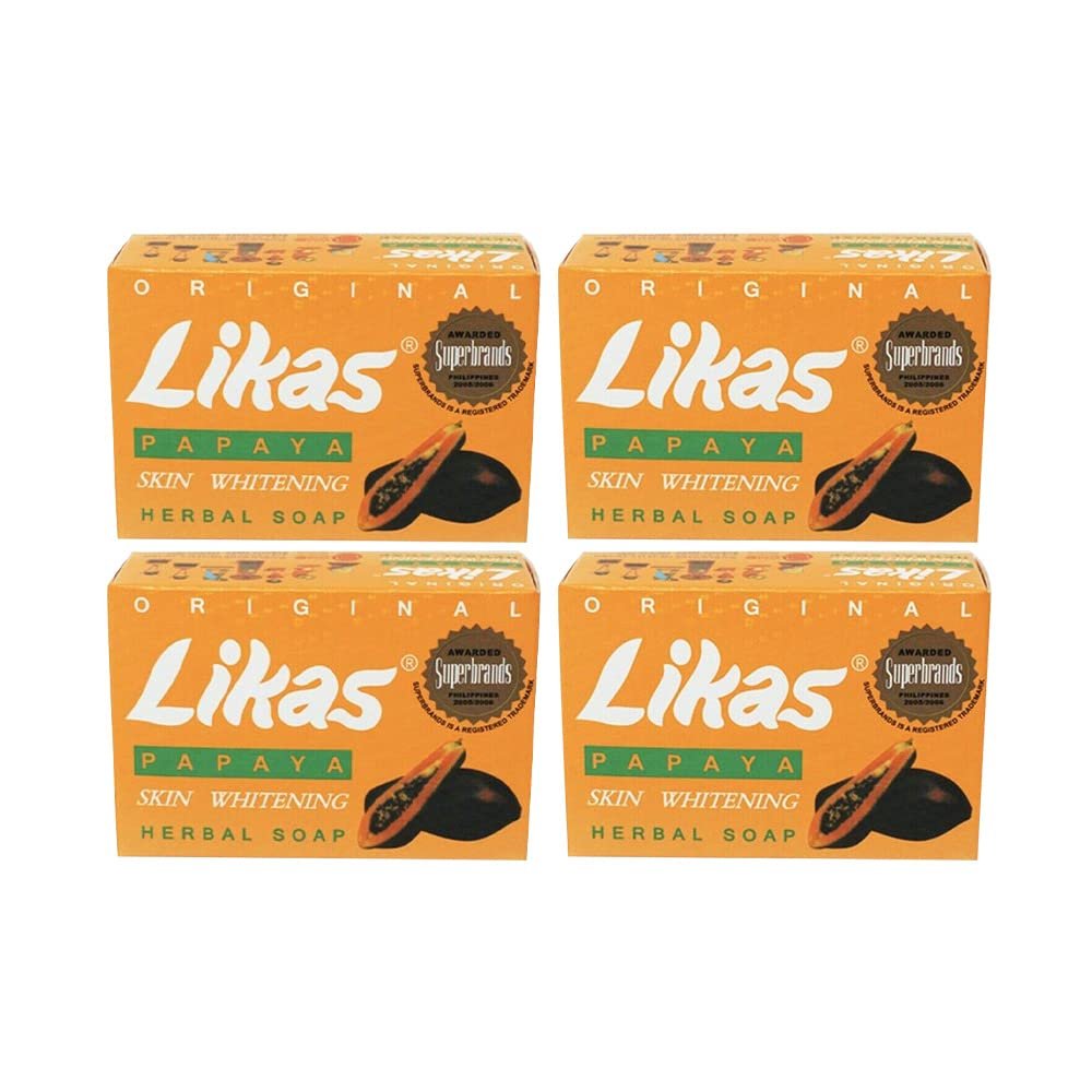 Likas Original Papaya Soap (Set of 4) – Natural Skin Brightening & Exfoliating Bar Avelisse