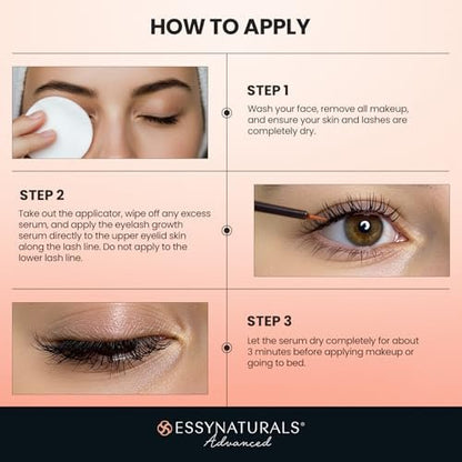 EssyNaturals Advanced Eyelash Growth Serum – Premium Lash Serum for Fuller, Longer Lashes – Irritation-Free Formula Avelisse