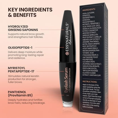 EssyNaturals Advanced Eyelash Growth Serum – Premium Lash Serum for Fuller, Longer Lashes – Irritation-Free Formula Avelisse