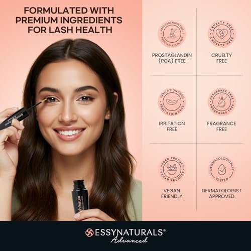 EssyNaturals Advanced Eyelash Growth Serum – Premium Lash Serum for Fuller, Longer Lashes – Irritation-Free Formula Avelisse