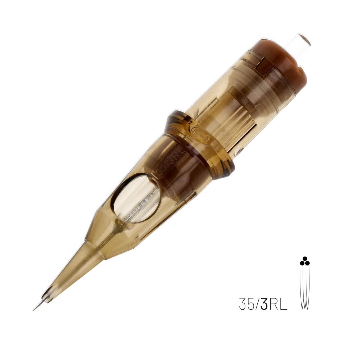 Kwadron Tattoo Needle Cartridge - Round Liners Long Taper, 35/3RLLT, Box of 20 Avelisse
