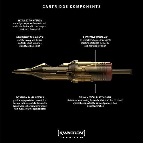 Kwadron Tattoo Needle Cartridge – Curved Mag Shaders #10 Long Taper (Box of 20) – 13 Curved Mag #10 Long Taper – 30/13SEMLT Avelisse