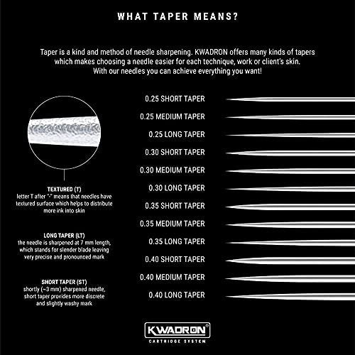 Kwadron Tattoo Needle Cartridge – Curved Mag Shaders #10 Long Taper (Box of 20) – 13 Curved Mag #10 Long Taper – 30/13SEMLT Avelisse