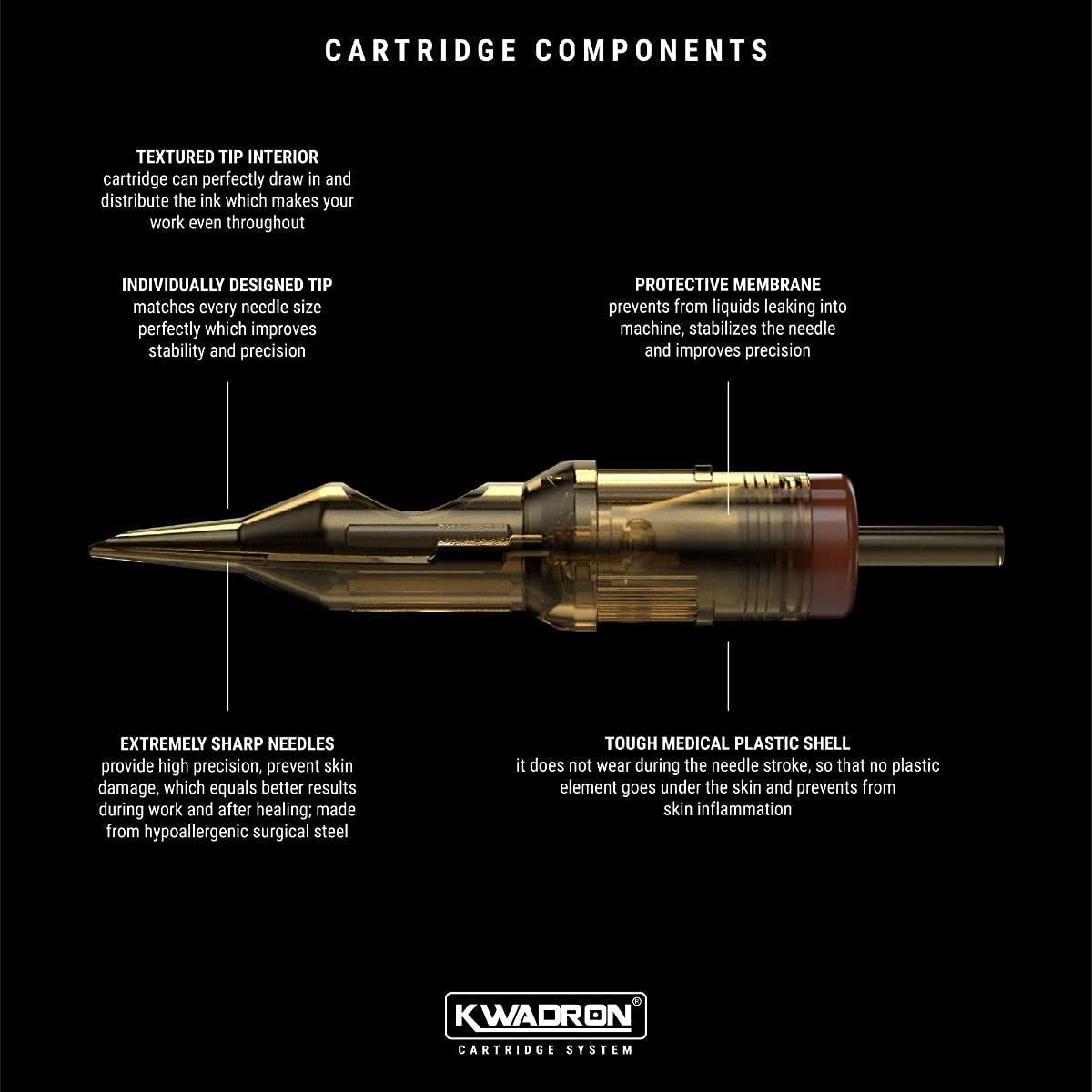 Kwadron Tattoo Needle Cartridge – Curved Mag Shaders #10 Long Taper (Box of 20) – 13 Curved Mag #10 Long Taper – 30/13SEMLT Avelisse