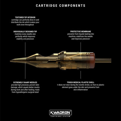 Kwadron Tattoo Needle Cartridge – Curved Mag Shaders #10 Long Taper (Box of 20) – 13 Curved Mag #10 Long Taper – 30/13SEMLT Avelisse