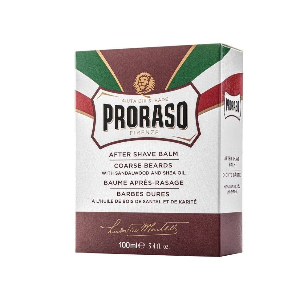 Proraso Sandalwood & Shea Butter After Shave Balm - Moisturizing & Nourishing After Shave Cream for Coarse or Hard Beards - 3.4 oz Avelisse