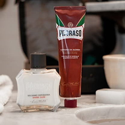Proraso Sandalwood & Shea Butter After Shave Balm - Moisturizing & Nourishing After Shave Cream for Coarse or Hard Beards - 3.4 oz Avelisse
