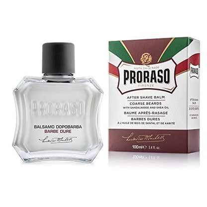 Proraso Sandalwood & Shea Butter After Shave Balm - Moisturizing & Nourishing After Shave Cream for Coarse or Hard Beards - 3.4 oz Avelisse