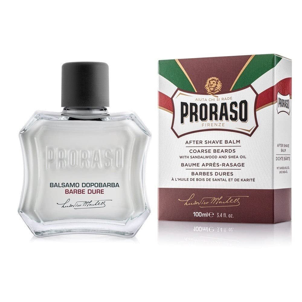 Proraso Sandalwood & Shea Butter After Shave Balm - Moisturizing & Nourishing After Shave Cream for Coarse or Hard Beards - 3.4 oz Avelisse