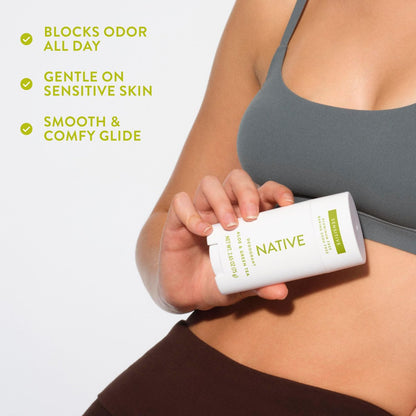 Native Sensitive Deodorant - Aluminum-Free, Baking Soda & Coconut Oil for Sensitive Skin - Aloe & Green Tea, 2.65 oz