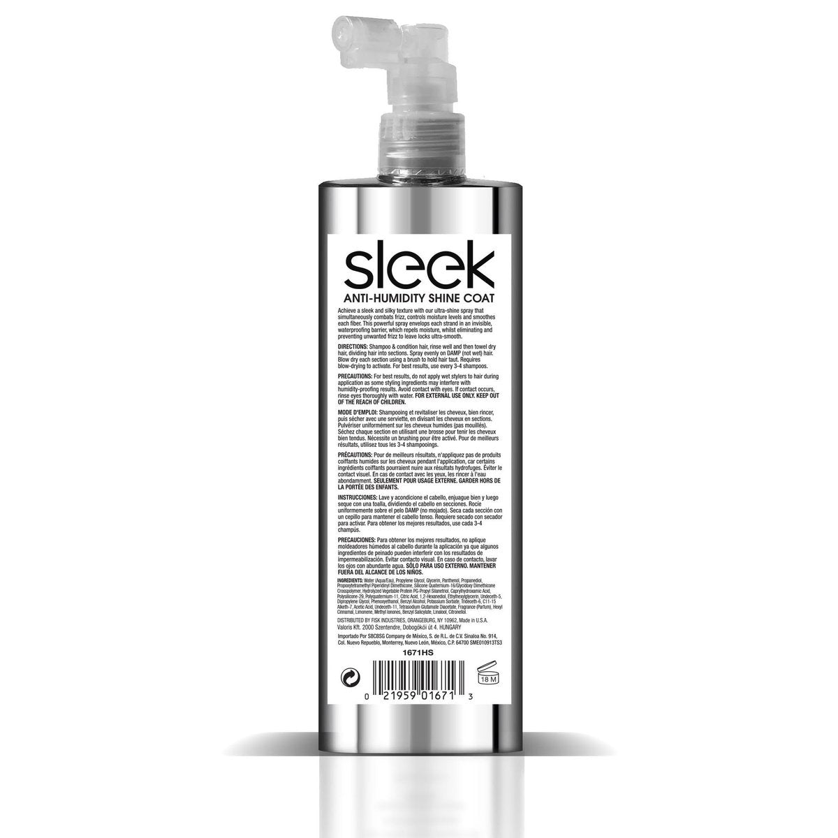Hair Chemist SLEEK Anti Humidity Shine Coat - 8 oz Clear Hair Spray for Frizz Control Avelisse