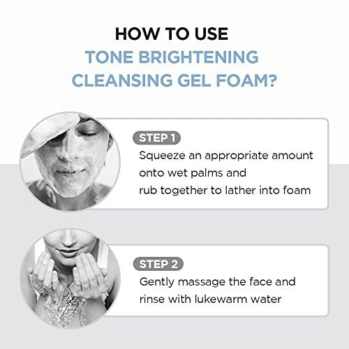 SKIN1004 Tone Glowing Cleansing Gel Foam 125ml | Hydrating Korean Face Cleanser with Centella Asiatica & MadeWhite Avelisse