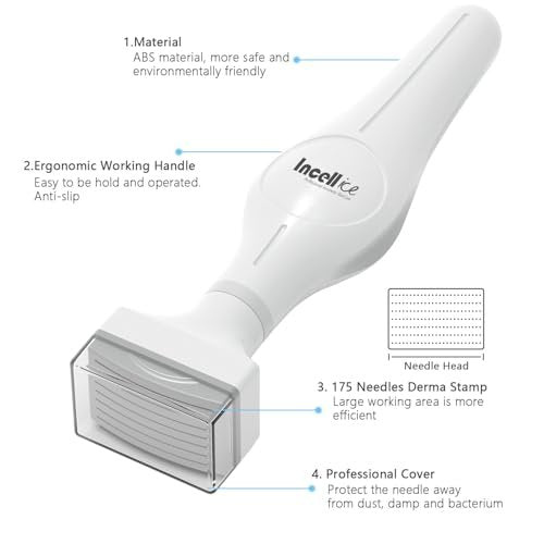 INCELLICE 175 Titanium Microneedle Stamp for Face – 1.0 mm Derma Stamp for Home Use - görsel 4