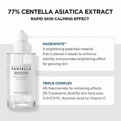 SKIN1004 Madagascar Centella Tone Brightening Capsule Ampoule 100ml - Calming, Moisturizing & Brightening Serum for Sensitive Skin Avelisse