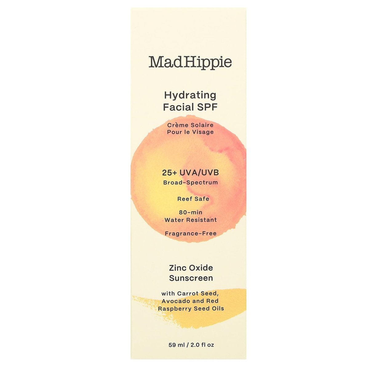 Mad Hippie Hydrating Facial SPF 25+ Zinc Oxide Sunscreen, Reef-Safe Face Cream, Fragrance-Free, 2 Oz - görsel 3