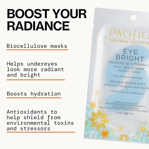 Pacifica Undereye Spot Serum Mask – Bright Eye Vitamin C Mask for Dark Circles & Hydration, Brightening Under Eye Treatment, Vegan & Cruelty-Free, 2 Count - görsel 4