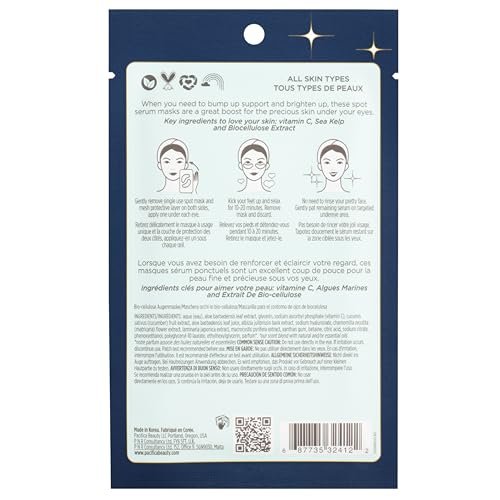 Pacifica Undereye Spot Serum Mask – Bright Eye Vitamin C Mask for Dark Circles & Hydration, Brightening Under Eye Treatment, Vegan & Cruelty-Free, 2 Count - görsel 16