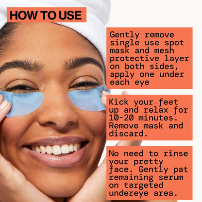 Pacifica Undereye Spot Serum Mask – Bright Eye Vitamin C Mask for Dark Circles & Hydration, Brightening Under Eye Treatment, Vegan & Cruelty-Free, 2 Count