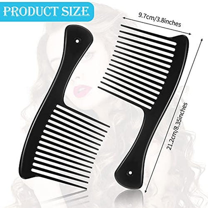 3-Piece Large Wide Tooth Comb Set for Men and Women - Jumbo Rake Hair Comb, Detangler for Long, Curly, Straight, Wet, Dry Hair & Wigs