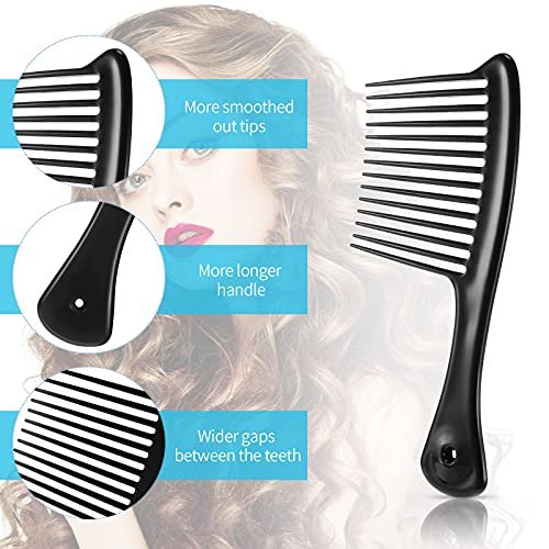 3-Piece Large Wide Tooth Comb Set for Men and Women - Jumbo Rake Hair Comb, Detangler for Long, Curly, Straight, Wet, Dry Hair & Wigs - görsel 8