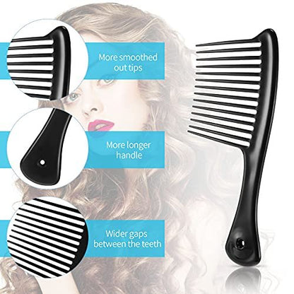 3-Piece Large Wide Tooth Comb Set for Men and Women - Jumbo Rake Hair Comb, Detangler for Long, Curly, Straight, Wet, Dry Hair & Wigs