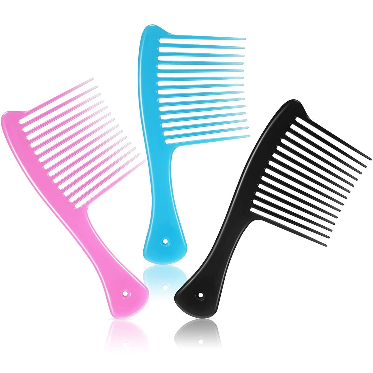 3-Piece Large Wide Tooth Comb Set for Men and Women - Jumbo Rake Hair Comb, Detangler for Long, Curly, Straight, Wet, Dry Hair & Wigs - görsel 1