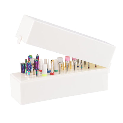 Anfigo Nail Drill Bits Holder - 30 Holes Dustproof Efile Bit Organizer Case for Acrylic Nail Drill Bits, Manicure Tools (Large, Multicolor)