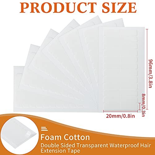 Leelosp 240 Pieces Hair Extension Tape Tabs Double Sided Replacement Tape for Hair Extensions Adhesive 1.57 x 0.32 Inch White - görsel 4