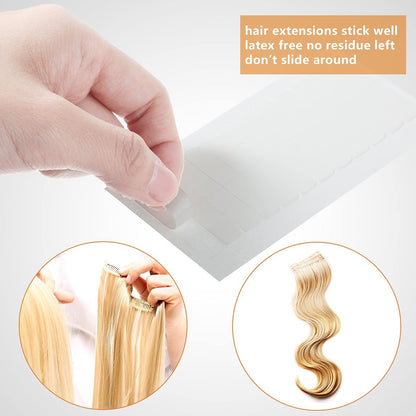 Leelosp 240 Pieces Hair Extension Tape Tabs Double Sided Replacement Tape for Hair Extensions Adhesive 1.57 x 0.32 Inch White