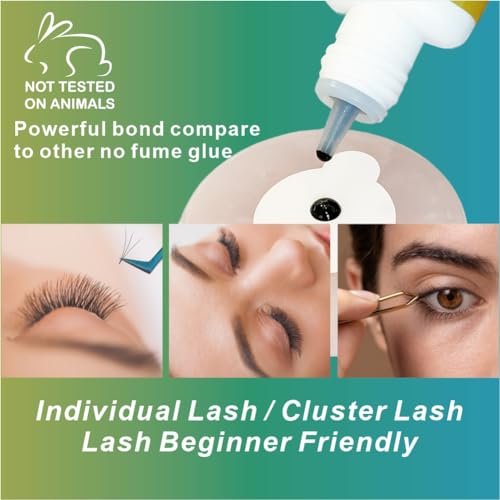 MILKLEAR 2026 Improved Formula Open Eyes Lash Cluster Glue - Waterproof, Long Lasting 2-3 Weeks, No Fumes, for Sensitive Eyes, DIY Self Application 5ml Black - görsel 10