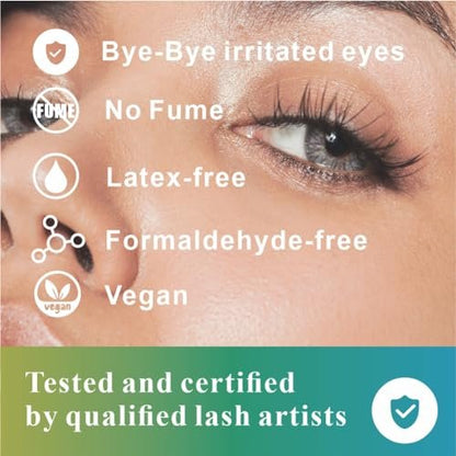 MILKLEAR 2026 Improved Formula Open Eyes Lash Cluster Glue - Waterproof, Long Lasting 2-3 Weeks, No Fumes, for Sensitive Eyes, DIY Self Application 5ml Black