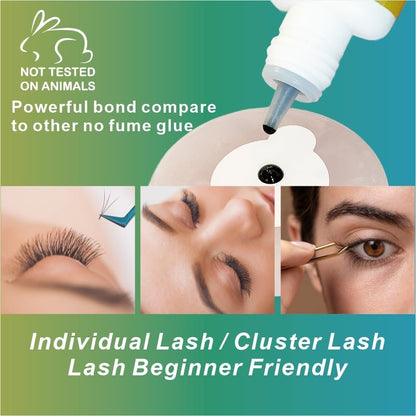MILKLEAR 2026 Improved Formula Open Eyes Lash Cluster Glue - Waterproof, Long Lasting 2-3 Weeks, No Fumes, for Sensitive Eyes, DIY Self Application 5ml Black