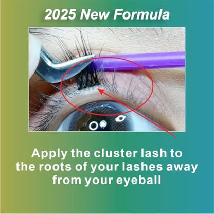 MILKLEAR 2026 Improved Formula Open Eyes Lash Cluster Glue - Waterproof, Long Lasting 2-3 Weeks, No Fumes, for Sensitive Eyes, DIY Self Application 5ml Black