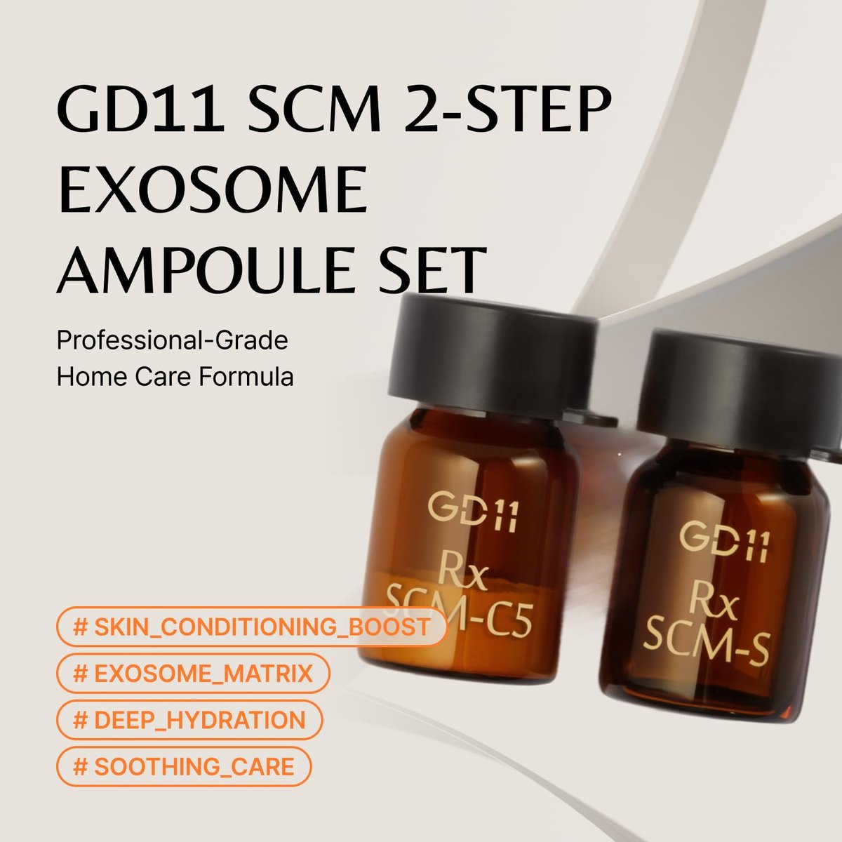 GD11 SCM 2-Step Exosome Ampoule - Freeze-Dried Powder & Moisture Activator with CICA, Panthenol & Ceramide - K-Beauty Hydration Serum (1 Pair, 5000ppm) - görsel 3