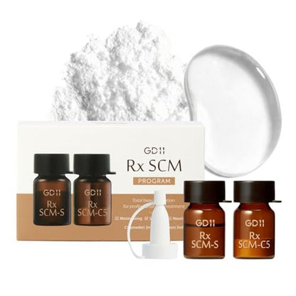GD11 SCM 2-Step Exosome Ampoule - Freeze-Dried Powder & Moisture Activator with CICA, Panthenol & Ceramide - K-Beauty Hydration Serum (1 Pair, 5000ppm)