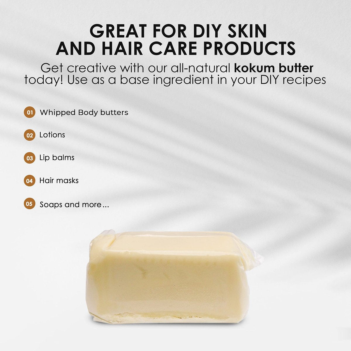 Nourichesse Kokum Butter - 1 LB (16oz) Block. Pure, Unrefined Butter for Skin & Hair Moisturizer. DIY Soap, Balm, Cream Base. - görsel 7
