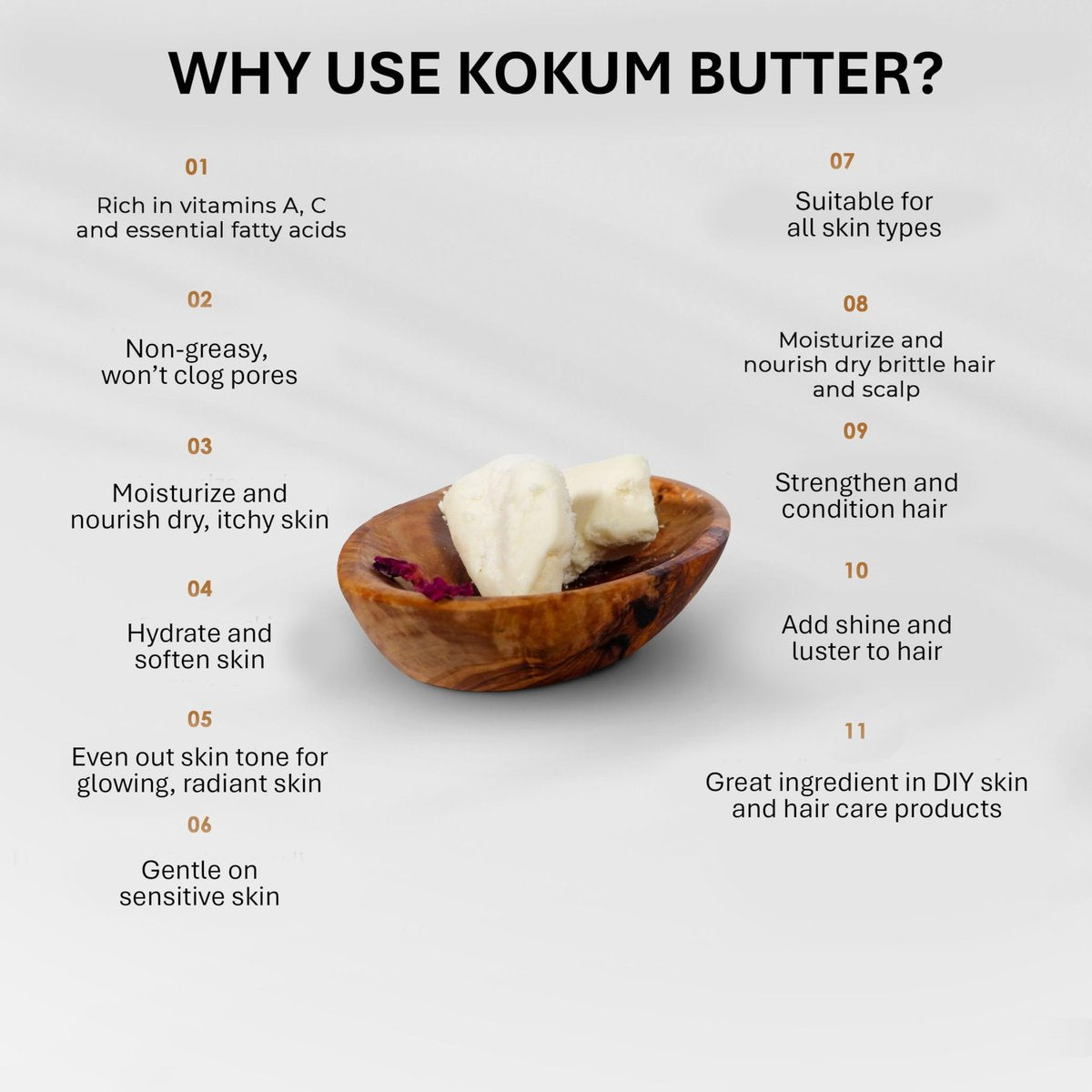 Nourichesse Kokum Butter - 1 LB (16oz) Block. Pure, Unrefined Butter for Skin & Hair Moisturizer. DIY Soap, Balm, Cream Base. - görsel 13