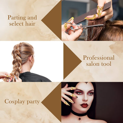 Jadive 6 Pieces Metal Hair Parting & Sectioning Rings - Stitch Braid Tool for Women, Salon Use, Halloween Cosplay