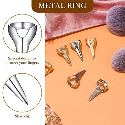 Jadive 6 Pieces Metal Hair Parting & Sectioning Rings - Stitch Braid Tool for Women, Salon Use, Halloween Cosplay