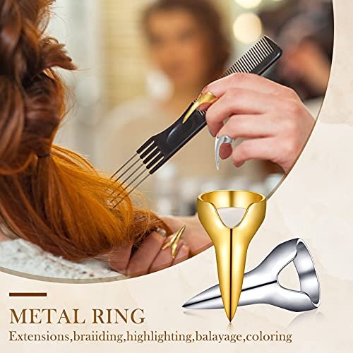 Jadive 6 Pieces Metal Hair Parting & Sectioning Rings - Stitch Braid Tool for Women, Salon Use, Halloween Cosplay - görsel 10