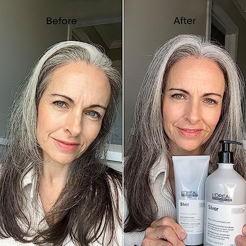 L'Oréal Professionnel Paris Color Depositing Purple Shampoo - Neutralizes Unwanted Yellow Tones for Blonde, Bleached, White & Gray Hair, 16.9 Fl Oz Avelisse